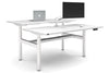 Flexi Height Adjustable 2 Person H-Bench Workstation - White Frame [1600L x 800W with Cable Scallop] - Thumbnail 7 