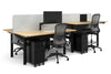 Flexi Height Adjustable 4 Person H-Bench Workstation - Black Frame [1800L x 700W] - Thumbnail 1 