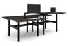 Flexi Height Adjustable 4 Person H-Bench Workstation - Black Frame [1400L x 800W with Cable Scallop] - Thumbnail 13 