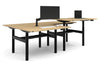Flexi Height Adjustable 4 Person H-Bench Workstation - Black Frame [1400L x 800W with Cable Scallop] - Thumbnail 11 