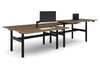 Flexi Height Adjustable 4 Person H-Bench Workstation - Black Frame [1600L x 800W with Cable Scallop] - Thumbnail 12 