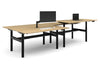 Flexi Height Adjustable 4 Person H-Bench Workstation - Black Frame [1800L x 800W with Cable Scallop] - Thumbnail 11 