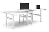 Flexi Height Adjustable 4 Person H-Bench Workstation - White Frame [1200L x 800W with Cable Scallop] - Thumbnail 6 