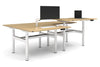 Flexi Height Adjustable 4 Person H-Bench Workstation - White Frame [1200L x 800W with Cable Scallop] - Thumbnail 11 