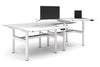 Flexi Height Adjustable 4 Person H-Bench Workstation - White Frame [1400L x 800W with Cable Scallop] - Thumbnail 10 