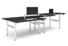Flexi Height Adjustable 4 Person H-Bench Workstation - White Frame [1600L x 700W] - Thumbnail 9 