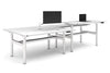 Flexi Height Adjustable 4 Person H-Bench Workstation - White Frame [1600L x 700W] - Thumbnail 10 