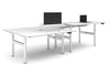 Flexi Height Adjustable 4 Person H-Bench Workstation - White Frame [1600L x 800W with Cable Scallop] - Thumbnail 6 