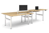 Flexi Height Adjustable 4 Person H-Bench Workstation - White Frame [1800L x 700W] - Thumbnail 7 