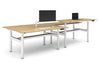 Flexi Height Adjustable 4 Person H-Bench Workstation - White Frame [1800L x 700W] - Thumbnail 11 