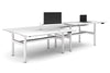 Flexi Height Adjustable 4 Person H-Bench Workstation - White Frame [1800L x 800W with Cable Scallop] - Thumbnail 7 