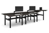 Flexi Height Adjustable 6 Person H-Bench Workstation - Black Frame [1200L x 700W] - Thumbnail 21 