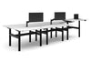 Flexi Height Adjustable 6 Person H-Bench Workstation - Black Frame [1200L x 800W with Cable Scallop] - Thumbnail 10 
