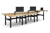 Flexi Height Adjustable 6 Person H-Bench Workstation - Black Frame [1400L x 800W with Cable Scallop] - Thumbnail 11 