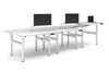 Flexi Height Adjustable 6 Person H-Bench Workstation - White Frame [1200L x 700W] - Thumbnail 6 