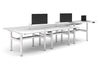 Flexi Height Adjustable 6 Person H-Bench Workstation - White Frame [1200L x 800W with Cable Scallop] - Thumbnail 15 