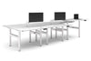 Flexi Height Adjustable 6 Person H-Bench Workstation - White Frame [1200L x 800W with Cable Scallop] - Thumbnail 6 