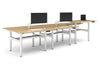 Flexi Height Adjustable 6 Person H-Bench Workstation - White Frame [1400L x 700W] - Thumbnail 11 