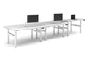 Flexi Height Adjustable 6 Person H-Bench Workstation - White Frame [1600L x 700W] - Thumbnail 6 