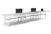 Flexi Height Adjustable 6 Person H-Bench Workstation - White Frame [1600L x 800W with Cable Scallop] - Thumbnail 10 