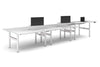 Flexi Height Adjustable 6 Person H-Bench Workstation - White Frame [1800L x 800W with Cable Scallop] - Thumbnail 14 