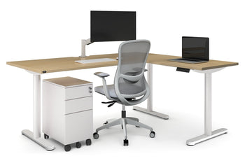  - Flexi Height Adjustable Corner Workstation [1800L x 1700W] - 1