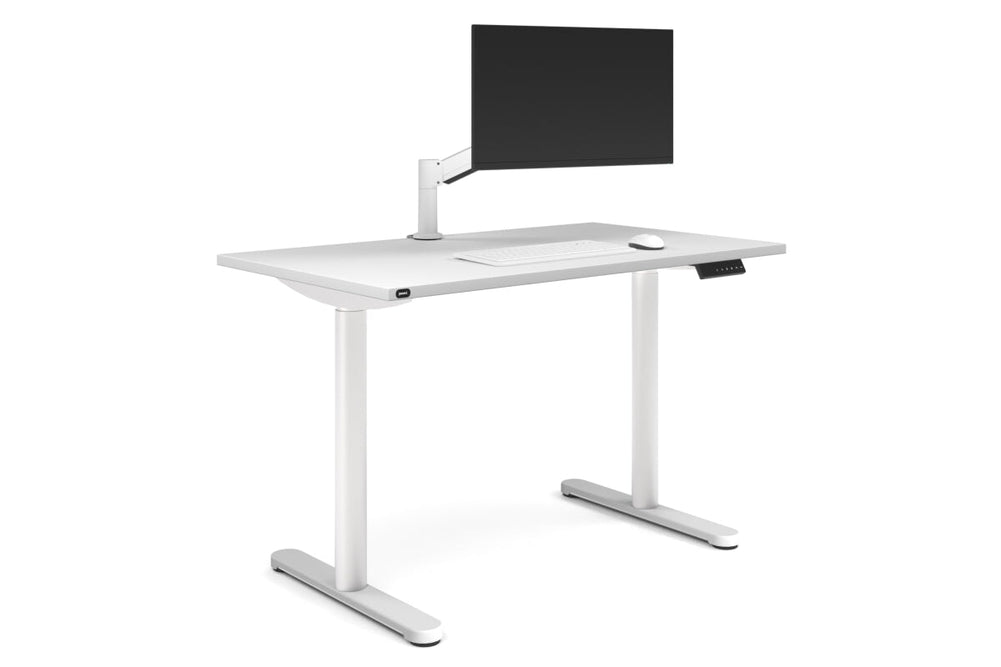 Flexi Height Adjustable Single Workstation [1400L x 700W]-white leg white none