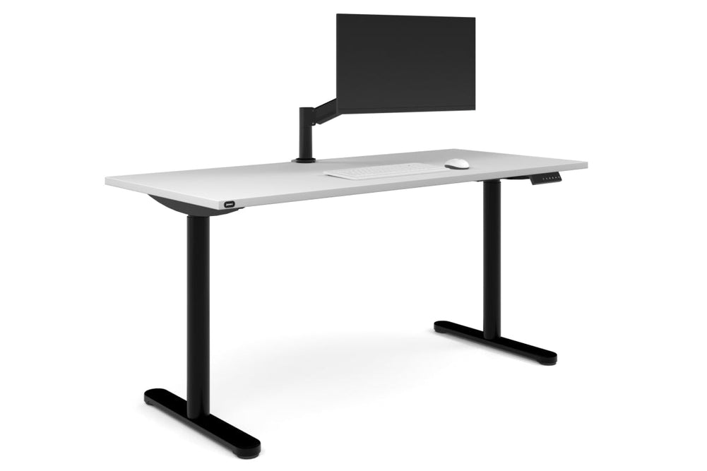 Flexi Height Adjustable Single Workstation [1800L x 700W]-black leg white none