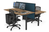 Flexi Premium Height Adjustable 2 Person H-Bench Workstation - Black Frame [1400L x 800W with Cable Scallop] - Thumbnail 40 