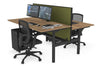 Flexi Premium Height Adjustable 2 Person H-Bench Workstation - Black Frame [1400L x 800W with Cable Scallop] - Thumbnail 39 