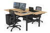 Flexi Premium Height Adjustable 2 Person H-Bench Workstation - Black Frame [1400L x 800W with Cable Scallop] - Thumbnail 19 