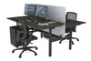 Flexi Premium Height Adjustable 2 Person H-Bench Workstation - Black Frame [1400L x 800W with Cable Scallop] - Thumbnail 79 