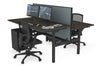 Flexi Premium Height Adjustable 2 Person H-Bench Workstation - Black Frame [1400L x 800W with Cable Scallop] - Thumbnail 57 