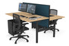Flexi Premium Height Adjustable 2 Person H-Bench Workstation - Black Frame [1400L x 800W with Cable Scallop] - Thumbnail 26 