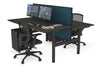 Flexi Premium Height Adjustable 2 Person H-Bench Workstation - Black Frame [1400L x 800W with Cable Scallop] - Thumbnail 54 