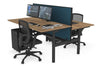Flexi Premium Height Adjustable 2 Person H-Bench Workstation - Black Frame [1400L x 800W with Cable Scallop] - Thumbnail 41 