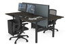 Flexi Premium Height Adjustable 2 Person H-Bench Workstation - Black Frame [1400L x 800W with Cable Scallop] - Thumbnail 56 