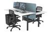 Flexi Premium Height Adjustable 2 Person H-Bench Workstation - Black Frame [1400L x 800W with Cable Scallop] - Thumbnail 64 