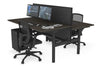 Flexi Premium Height Adjustable 2 Person H-Bench Workstation - Black Frame [1400L x 800W with Cable Scallop] - Thumbnail 59 