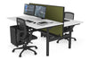 Flexi Premium Height Adjustable 2 Person H-Bench Workstation - Black Frame [1400L x 800W with Cable Scallop] - Thumbnail 11 