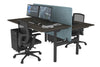 Flexi Premium Height Adjustable 2 Person H-Bench Workstation - Black Frame [1400L x 800W with Cable Scallop] - Thumbnail 82 