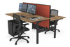 Flexi Premium Height Adjustable 2 Person H-Bench Workstation - Black Frame [1400L x 800W with Cable Scallop] - Thumbnail 34 