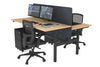 Flexi Premium Height Adjustable 2 Person H-Bench Workstation - Black Frame [1600L x 700W] - Thumbnail 28 