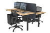 Flexi Premium Height Adjustable 2 Person H-Bench Workstation - Black Frame [1600L x 700W] - Thumbnail 83 