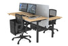 Flexi Premium Height Adjustable 2 Person H-Bench Workstation - Black Frame [1600L x 700W] - Thumbnail 27 