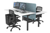 Flexi Premium Height Adjustable 2 Person H-Bench Workstation - Black Frame [1600L x 800W with Cable Scallop] - Thumbnail 10 
