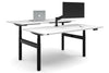 Flexi Premium Height Adjustable 2 Person H-Bench Workstation - Black Frame [1600L x 800W with Cable Scallop] - Thumbnail 5 