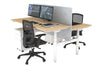 Flexi Premium Height Adjustable 2 Person H-Bench Workstation - White Frame [1200L x 700W] - Thumbnail 26 