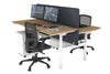 Flexi Premium Height Adjustable 2 Person H-Bench Workstation - White Frame [1200L x 700W] - Thumbnail 50 