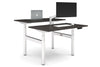 Flexi Premium Height Adjustable 2 Person H-Bench Workstation - White Frame [1200L x 700W] - Thumbnail 4 